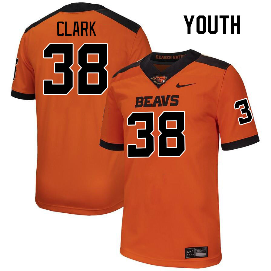 Youth #38 Milan Clark Oregon State Beavers College Football Jerseys Stitched-Orange